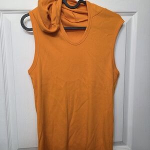 Sleeveless Orange Men's Tank With Hood